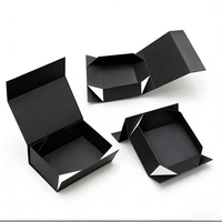 Boîte cadeau rigide noire de luxe à fermeture magnétique, personnalisée, en carton rigide, pour emballage de cadeaux d'affaires, de mariage ou de souvenirs