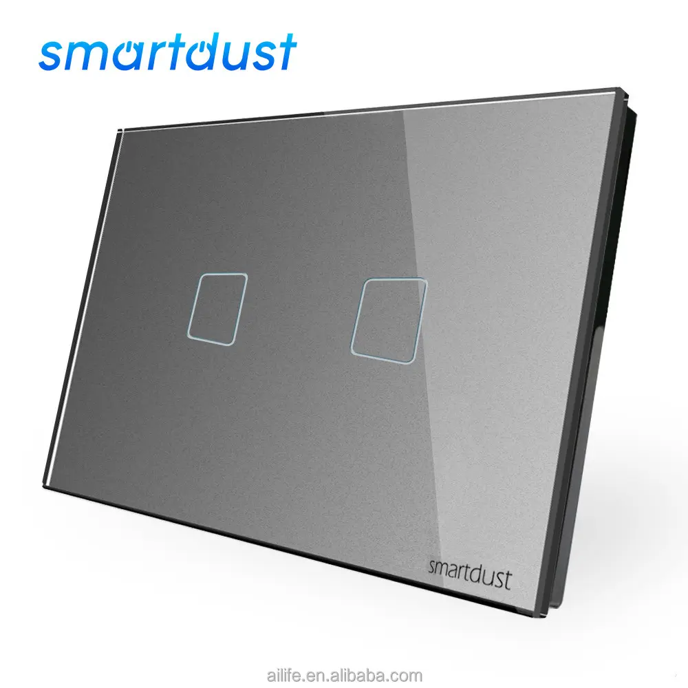 Smartdust US Wifi Switch Wall Light Control System 2 Gang Wall Smart Switch For Home With Alexa Google