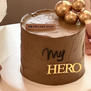 Decoración de Pastel Acrílica Honey And Sweetness My Hero, Negra y Dorada, 1.3mm de Grosor, para Pastel de Cumpleaños o Día del Padre - Product Image 3