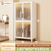 Armoire de rangement en acier réglable pour vêtements, ensemble de chambre à coucher avec penderie