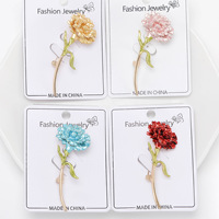 Nouvelle Broche Élégante Style Coréen en Forme de Œillet, Épingle Créative pour Costume et Corsage Femme, Vente en Gros