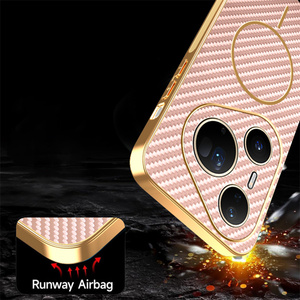 Étui de téléphone magnétique en cuir PU avec texture en fibre de carbone pour <span class=keywords><strong>Huawei</strong></span> Mate 80 RS/80 Pro/80/Pura 80, protection de l'objectif - Product Image 6