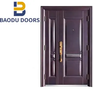 security steel door for houses exterior front entry puertas de acero turkey style iron entrance door for apartments