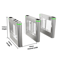 Torniquete de Acceso con Barrera Giratoria de Acero Inoxidable, Lector RFID, Barrera de Seguridad para Peatones para Oficina y Gimnasio