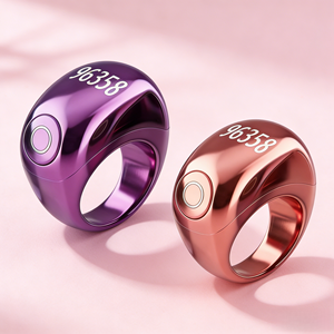 LED Display Zikr Ring Muslim Prayer Alarm Clock Azan Reminder App Control Smart Tasbih Azan Alarm Clock tasbih ring - Product Image 1