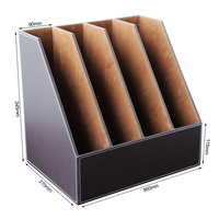 Porte-documents en cuir PU de style classique personnalisé, pour bureau, papeterie, classeur, étagère à magazines, cadeaux promotionnels et d'affaires