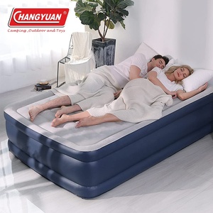 Full Size Portable Double Self Inflatable Air Bed With Built In Pump Air Mattress