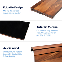 Holz-Beistelltische, 360° drehbarer Sofatisch für breite Sofas, Akazienholz-Sofa-Armlehnenablage, Sofa-Armlehnen-Tablett-Tisch