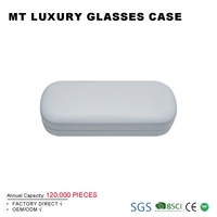 Vente en gros d'usine, prix bas, étui à lunettes en métal personnalisé avec logo, étui rigide tendance