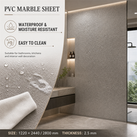 Feuille de marbre PVC imperméable et résistante à l'humidité avec garantie d'un an pour la décoration murale des salles de bain, des hôpitaux et des hôtels