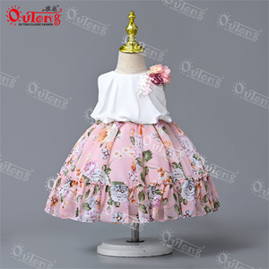 Yoliyolei été motif Floral Falda sin tirantes Design fête porter enfant <span class=keywords><strong>enfants</strong></span> fille falda esponjosa robe pakistanaise - Product Image 5