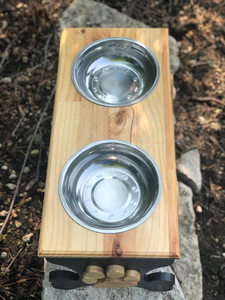 ODM OEM Custom Pine Wood Raised <b>Dog</b> <b>Bowl</b> Feeder Engraved Name Bone Paw <b>Personalized</b> Wood Stand Stainless Steel Pet <b>Bowls</b> Charge - Product Image 6