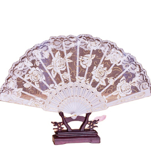 Classy Black Hand Fans for Wedding With Wholesale Price Lace Spanish Folding - Product Image 1