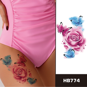 Tatuaggi di moda <span class=keywords><strong>con</strong></span> personalità della moda Tatuaggi Tatuaggi temporanei personalizzati Farfalle <span class=keywords><strong>con</strong></span> inchiostro di fiori <span class=keywords><strong>tatuaggio</strong></span> colorato per le donne - Product Image 1