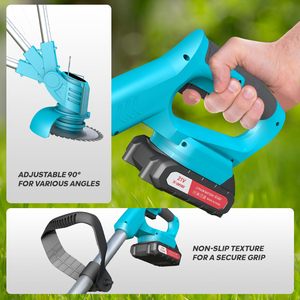 Lithium Battery Grass Cutter <b>Weed</b> Eater Trimmer Cordless Garden <b>Tools</b> Lawn Mower Brush GT-4003 Cordless Design Operates Quietly - Product Image 3