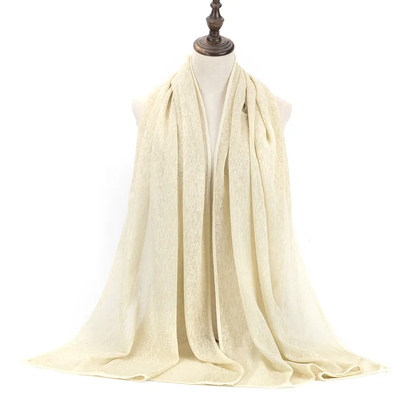 उच्च गुणवत्ता कोरा कपास लिनन स्कार्फ मुस्लिम महिलाओं के स्ट्रैटची नरम टुडुंग महिलाओं के स्कार्फ