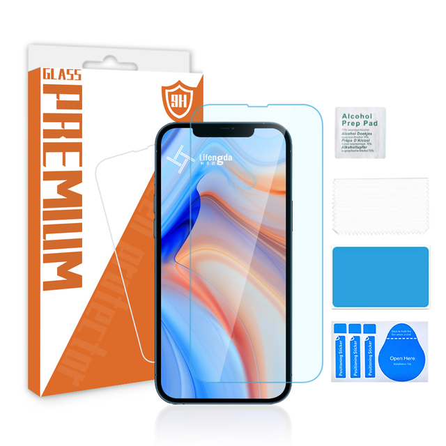 LFD748 Anti Blue Light 9H Tempered Glass Screen Protector for iPhone 13 Include Install Tooling Hot 9H Premium Screen Protector