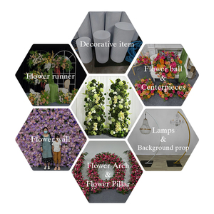 Set de Pared de Flores Artificiales Promise, Verde y Blanco Mixto, Hecho a Mano, Poliéster, Alta Simulación, Decoración para Bodas - Product Image 5