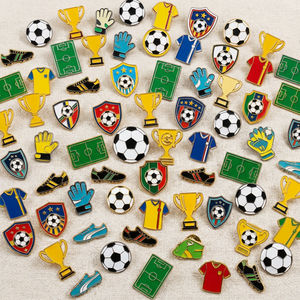 Manufacturer Custom Personalized Promotional Soft Enamel Pin Design Metal Football Soccer <strong>Star</strong> Souvenir Sports Event <strong>Badge</strong> - Product Image 1