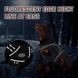 リーシュカラーの大きな犬のハーネスセットを備えた大型犬のためのノープル戦術トレーニング反射調節可能なペットハーネス - Product Image 6