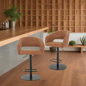 <span class=keywords><strong>Tabouret</strong></span> <span class=keywords><strong>de</strong></span> <span class=keywords><strong>bar</strong></span> pivotant réglable en velours <span class=keywords><strong>bleu</strong></span> <span class=keywords><strong>marine</strong></span> courbé avec dossier creux et base dorée - Product Image 5