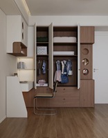 Armoire de chambre d'enfant, placard personnalisé pour enfants avec bureau et rangement, meubles en bois massif pour chambre de fille ou de garçon