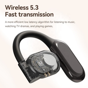 OW headphone gantung telinga konduksi udara olahraga dengan indikator baterai Digital dan Chipset JL - Product Image 5