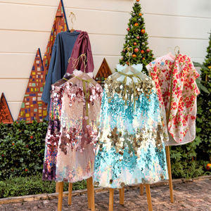 Cape de sirène personnalisée <span class=keywords><strong>SunM</strong></span> Boutique pour enfants, en tulle et paillettes, lavable, douce, longue, toutes saisons, pour les fêtes préscolaires et scolaires - Product Image 1