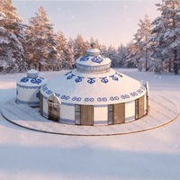 Yurt mongol sur mesure à quatre couches et quatre saisons, en toile robuste, imperméable, isolant thermiquement, une chambre, idéal pour le glamping