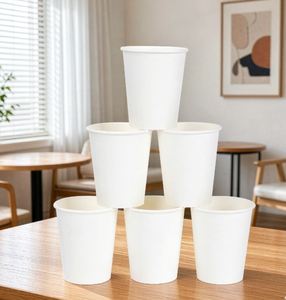 Gobelets à café personnalisés en carton blanc de 6 oz, pour boissons chaudes à emporter, avec logo de l'entreprise, fournitures pour les cafés - Product Image 1