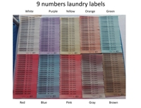 Étiquettes de blanchisserie en papier résistant à l'eau lavable à l'eau pour blanchisserie à sec avec code-barres informatique à 7 chiffres