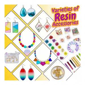 Kit d'art en résine fait main, résine UV transparente pour bijoux, lampe LED, moules en silicone, paillettes, feuilles, fleurs, pendentifs, porte-clés, cadeau - Product Image 2