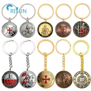Llavero Personalizado con Escudo y Espada de Armadura de Dios, Cruz Roja, Caballero Templario, Religioso, Llavero Personalizado de Caballero Templario - Product Image 1