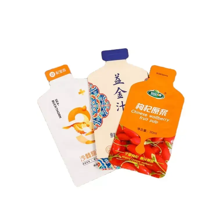 Disposable collapsible drinking sprite plastic pouches bag special bottle shaped pouch water drink juice beverage packaging bags