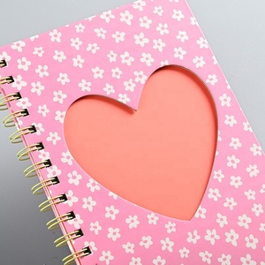 Cuaderno Espiral A4 con Diseño Floral de Corazones, Encuadernación de Doble Espiral, Rayado, Tapa Dura, para Universidad, Diario, Planificador - Product Image 3