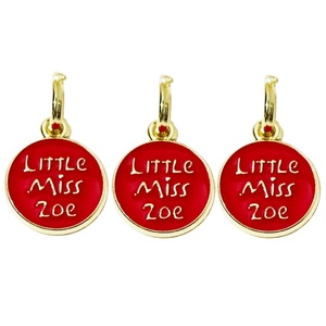 Ciondoli con scritta in smalto di moda <span class=keywords><strong>per</strong></span> collana con logo personalizzato e ciondoli rotondi incisi su etichette di gioielli con anello - Product Image 1