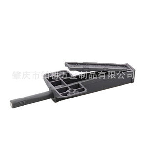 Poignée de porte d'armoire dissimulée BL-H008 en plastique gris auto-adhésive, trou de montage de 35 mm, design minimaliste pour portes d'armoires - Product Image 4