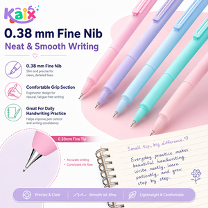 Stylo plume effaçable KAIX à écriture fluide, pointe fine 0,38 mm, encre bleue, rétractable, pour la pratique de l'écriture manuscrite - Product Image 1