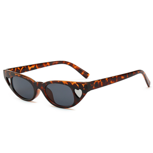 Lunettes de soleil unisexes Benola Kr8912 en promotion, de marque, avec décoration cœur, petites montures œil-de-chat, verres de couleur unie, pour femmes, tendance - Product Image 6
