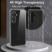 Coque de téléphone en TPU transparent noir avec coins renforcés pour Samsung Galaxy S26 S25 S24 S23 S22 S21 Plus, fine, douce au toucher, antichoc, protection arrière