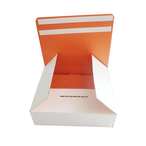 Boîte d'emballage de vêtements Boîte d'expédition orange en carton à fermeture éclair personnalisée avec fond de joint autobloquant et boîte fermée de 2 morceaux de ruban adhésif - Product Image 3