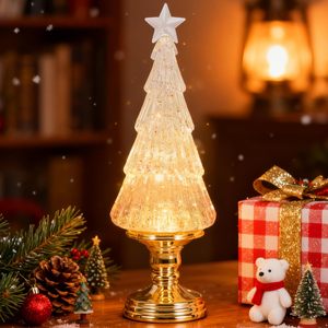 Glas-LED-Kiefer-Weihnachtsbaum mit warmweißen Lichtern, leichtem Standfuß, für den Innenbereich, umweltfreundlich, realistisch, hohe Qualität - Product Image 2