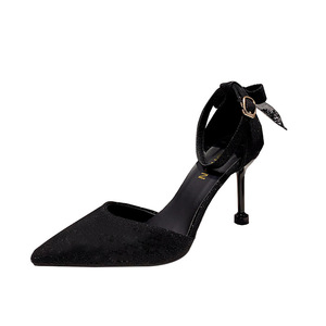 Nouvelles sandales d'été 2025 pour femmes européennes et américaines, à talon aiguille pointu, sequins, ajourées, mode décontractée et professionnelle, haute qualité - Product Image 5