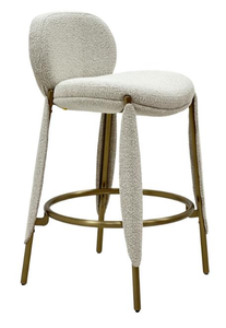 Tabouret de bar moderne rembourré, chaise de bar avec siège rembourré doux et base en métal robuste pour îlot de cuisine, mobilier de bar à domicile - Product Image 3