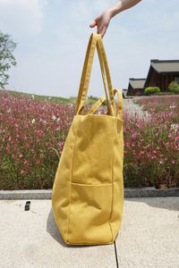 Bolsa de Lona para Mujer, Gran Capacidad, Resistente, Simple, Nueva, Bolso de Hombro, Bolso Tote, Bolsa de Compras para Supermercado - Product Image 2