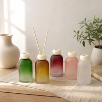 Diffuseur de parfum en verre craquelé rond de 200 ml, huile parfumée d'aromathérapie, ensemble de diffuseurs à bâtonnets pour salon, chambre à coucher, décoration de la maison