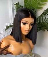 2*6 4*4 13x4 Kim Closure # 1B Lace Frontal Perruque Pour Femmes Noires Blunt Cut SDD Short Vietnamese Bone Straight Bob Perruque