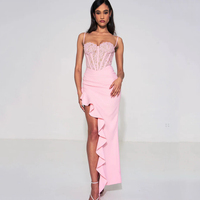 Robes de soirée tendance pour femmes, style queue de poisson, avec dentelle personnalisée, sans bretelles, élégantes, pour bal de promo, sexy, pour soirée