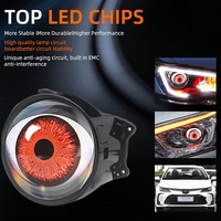 Nouveau Phare de Voiture LED Dynamique Modifié Effet Œil d'Aigle Diable Sharingan Clignotant Décoratif 3 Pouces + Télécommande