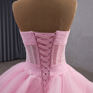 Robe de soirée rose sans bretelles, style féerique, pour adultes, élégante, super élégante, pour les cérémonies de mariage, Rsm251093 - Product Image 5